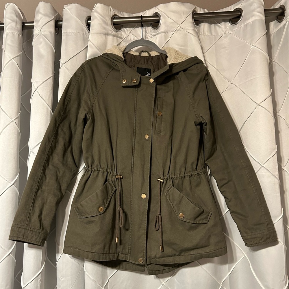Collection B Army Green Utility Anorak w/Hood